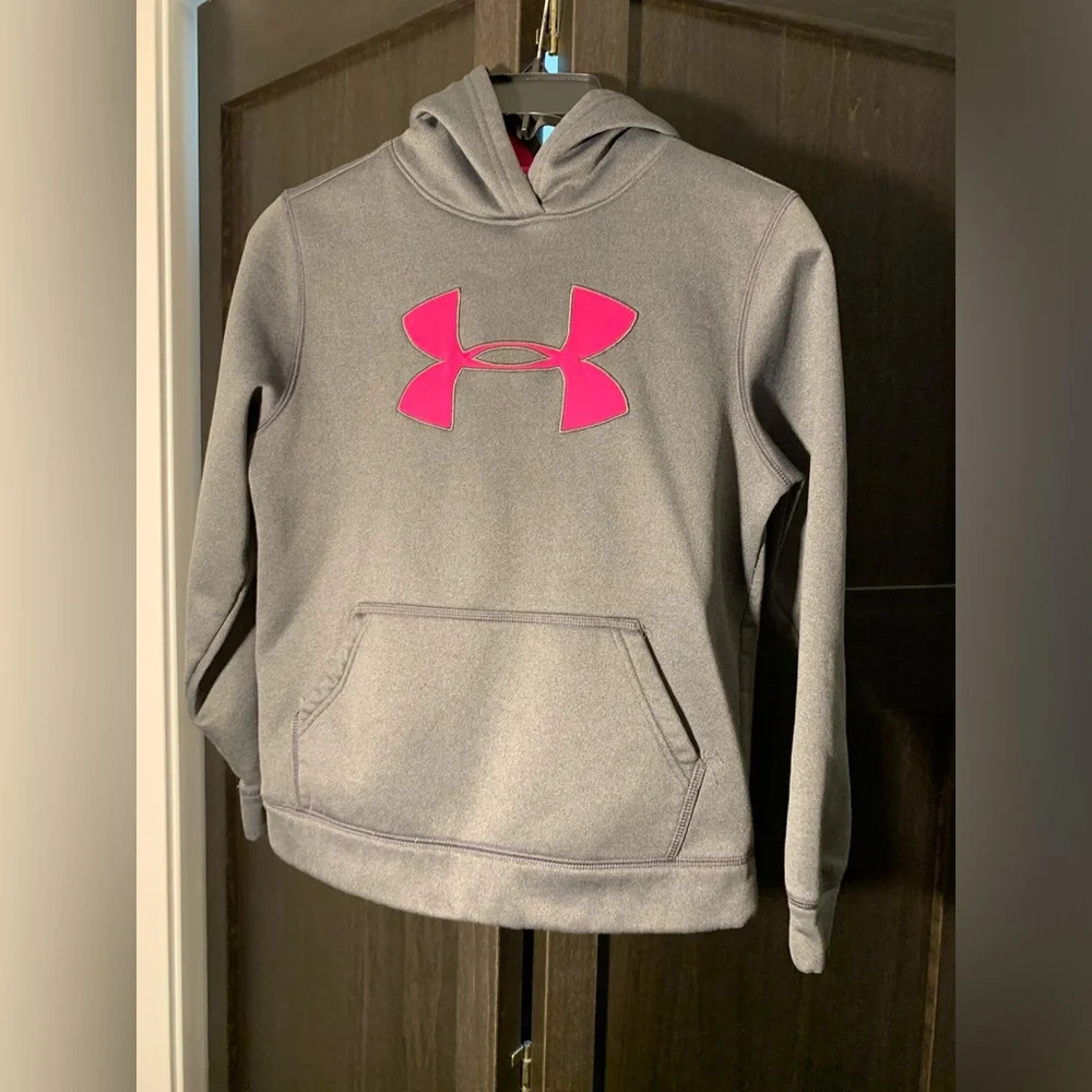 Under Armour gray & pink hoodie
